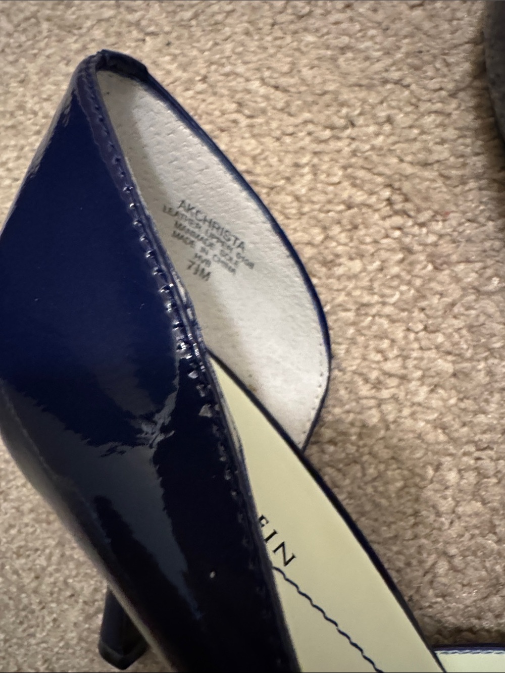 NEW Anne Klein Navy Patent Pointed-Toe Heels - Size: 7 1/2 M - Picture 9 of 9